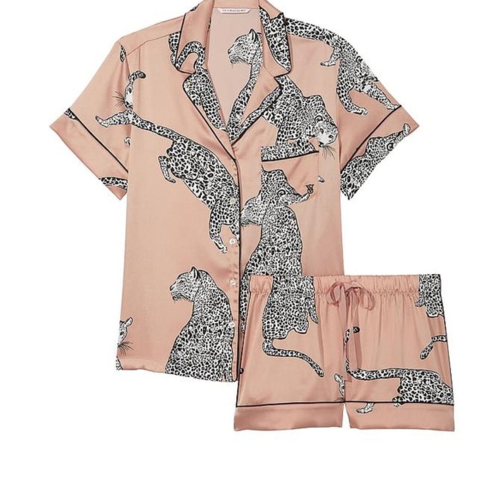 Victoria's Secret Pink Leopard Print Pajama Set limited edition NWOT - Picture 1 of 1